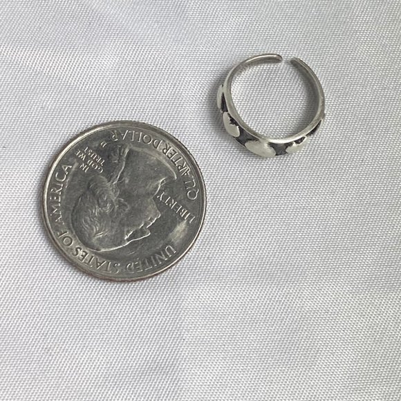 925 Silver Toe Ring with Hearts - Picture 4 of 4